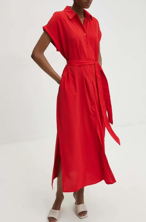 Šaty Answear Lab červená farba, maxi, rovný strih