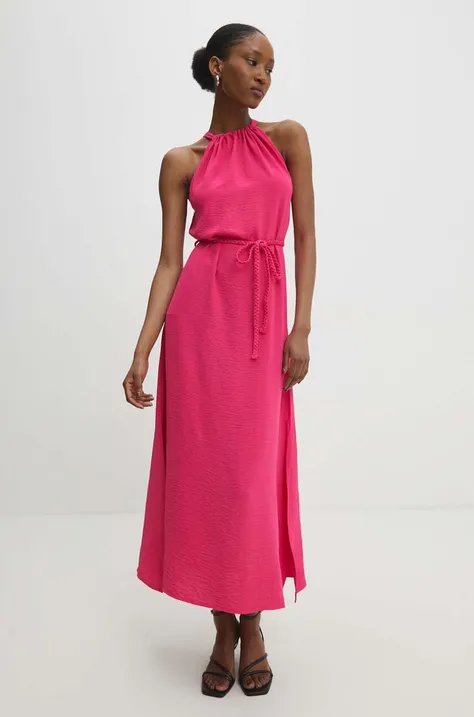 Answear Lab sukienka kolor różowy maxi prosta