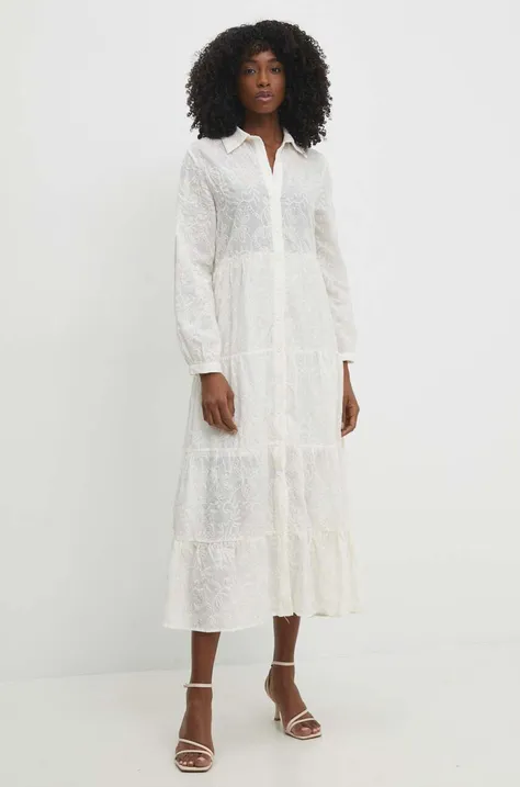 Βαμβακερό φόρεμα Answear Lab χρώμα: άσπρο