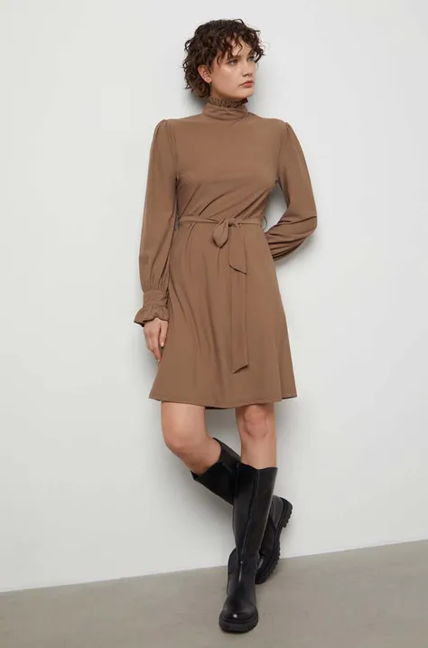 Платье Answear Lab цвет коричневый mini прямая