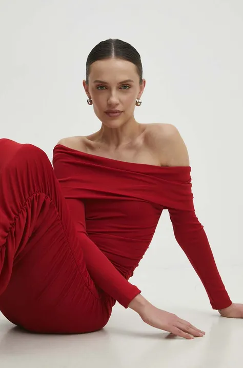 Šaty Answear Lab červená farba, mini, priliehavá
