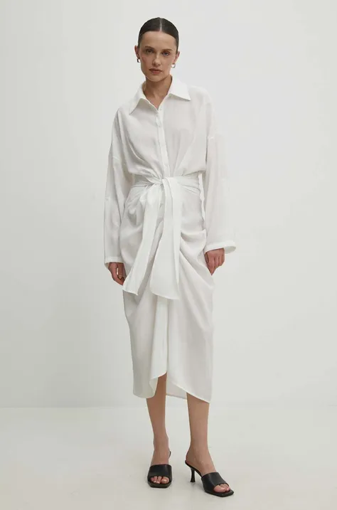 Сукня Answear Lab колір білий midi пряма