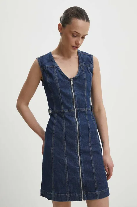 Rifľové šaty Answear Lab mini, áčkový strih