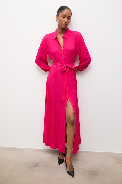 Answear Lab rochie culoarea roz, maxi, evazată