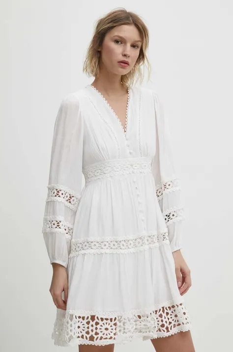 Answear Lab ruha fehér, mini, harang alakú