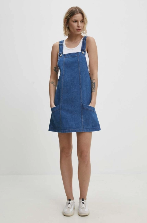 Answear Lab rochie jeans mini, evazati