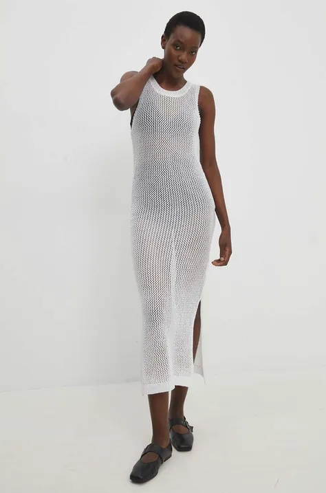 Платье Answear Lab цвет белый maxi облегающая