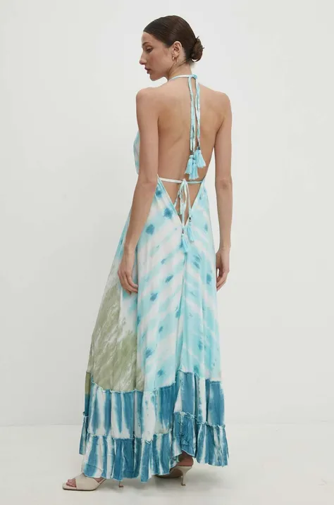 Сукня Answear Lab колір бірюзовий maxi розкльошена