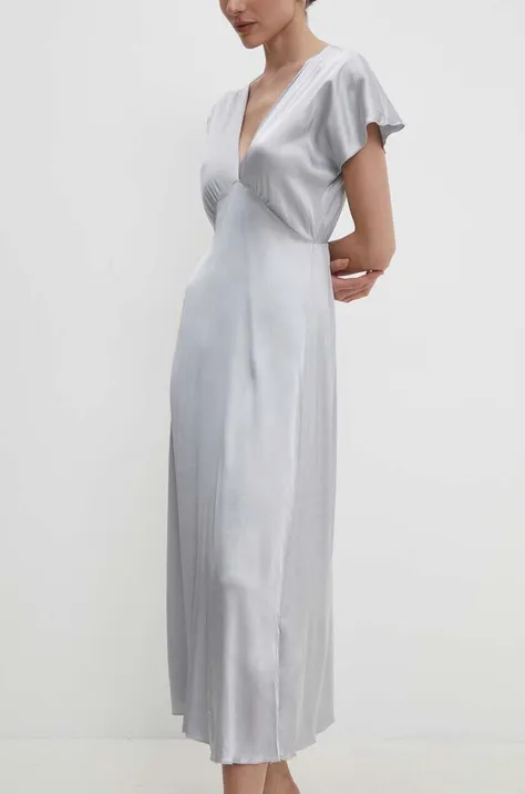 Платье Answear Lab цвет серый midi расклешённая