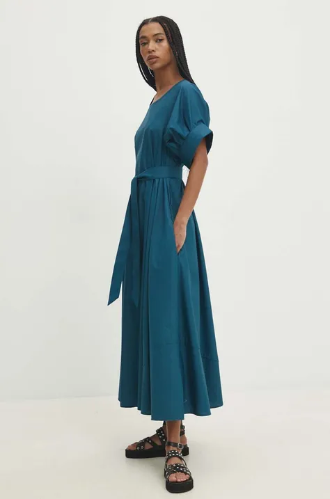 Answear Lab sukienka kolor niebieski maxi oversize