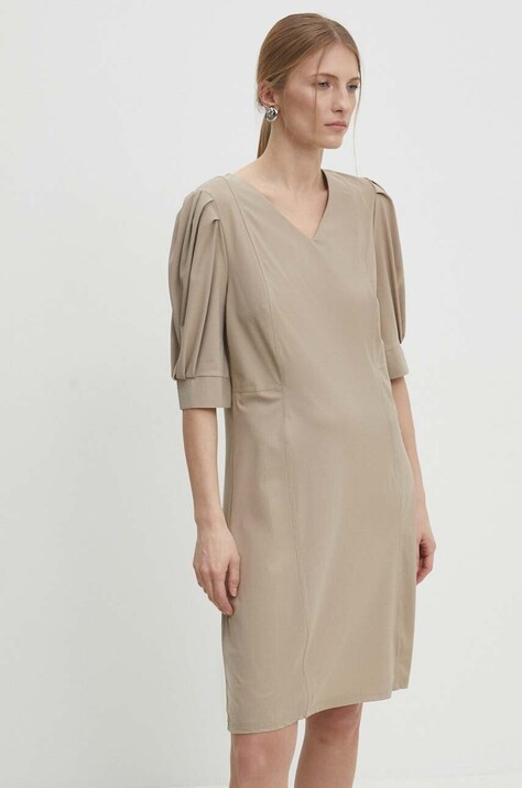 Answear Lab rochie culoarea maro, mini, evazată