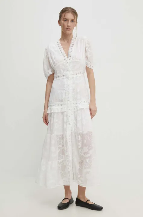 Платье Answear Lab цвет белый maxi расклешённая