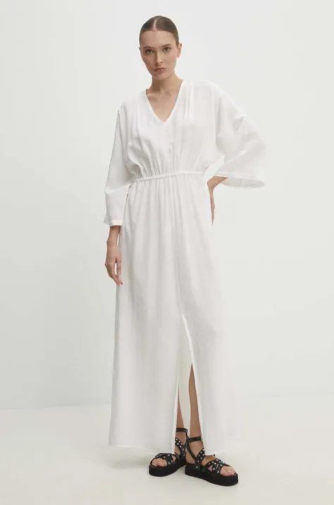 Šaty Answear Lab bílá barva, maxi, oversize