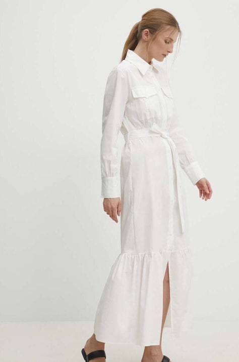 Answear Lab rochie culoarea alb, maxi, evazată