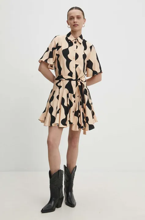Сукня Answear Lab колір бежевий mini розкльошена