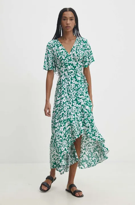 Answear Lab rochie culoarea verde, maxi, evazati