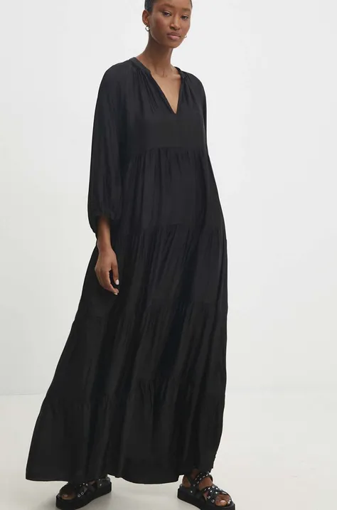 Сукня Answear Lab колір чорний maxi розкльошена