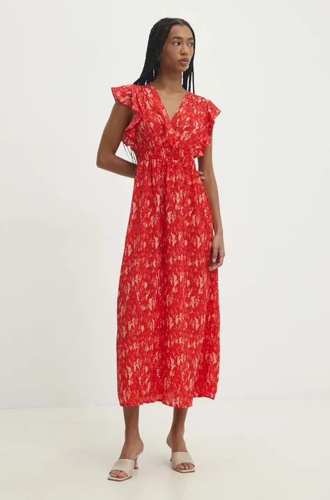 Платье Answear Lab цвет красный midi расклешённая