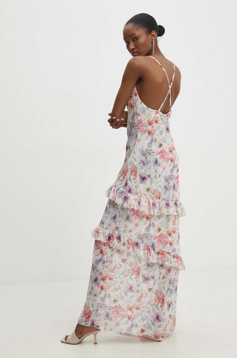 Haljina Answear.LAB boja: bež, maxi, širi se prema dolje