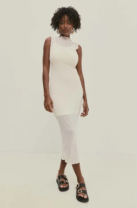 Сукня Answear Lab колір бежевий maxi облягаюча