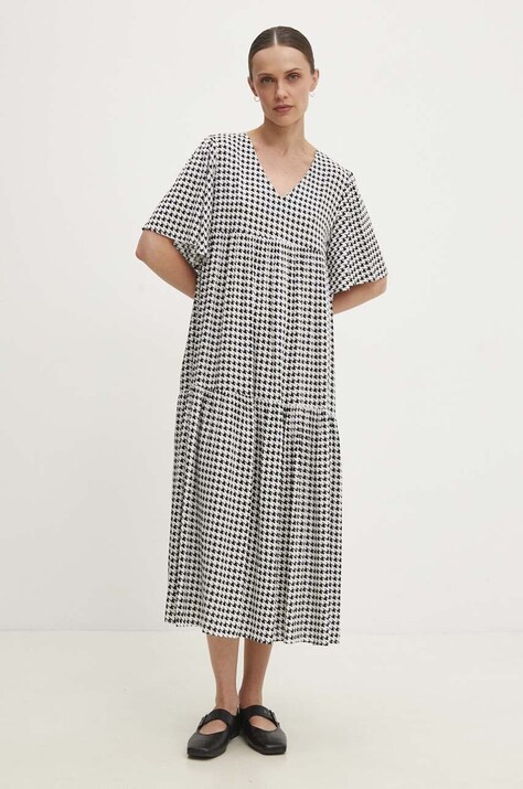 Answear Lab rochie culoarea negru, midi, evazată