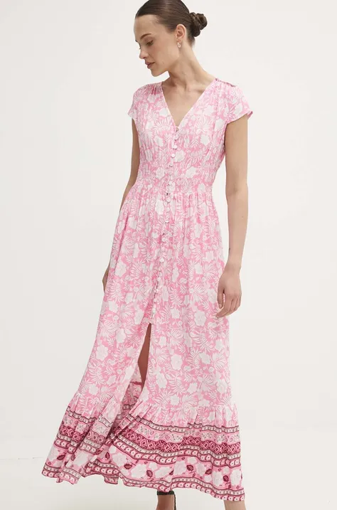 Платье Answear Lab цвет розовый maxi расклешённая