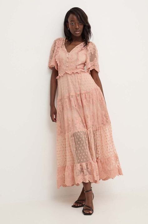 Φόρεμα Answear.LAB χρώμα: ροζ