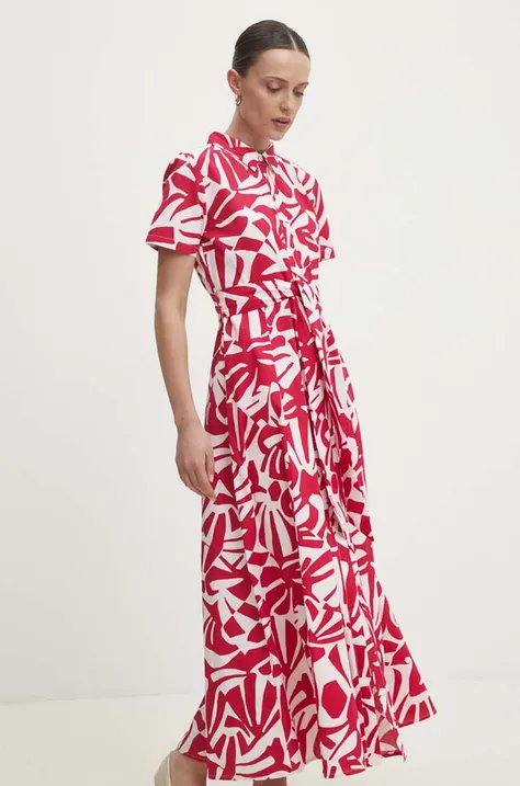 Bavlnené šaty Answear Lab ružová farba, maxi, áčkový strih