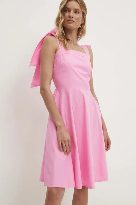 Answear Lab rochie din bumbac culoarea roz, mini, evazati