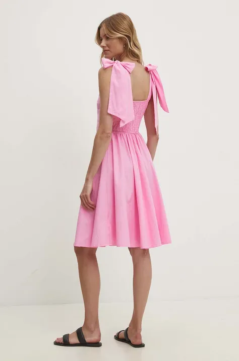 Бавовняна сукня Answear Lab колір рожевий mini розкльошена