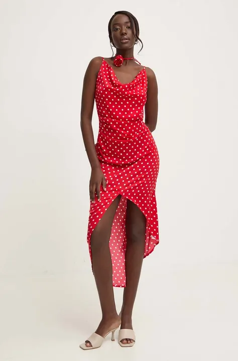 Сукня Answear Lab колір червоний midi облягаюча