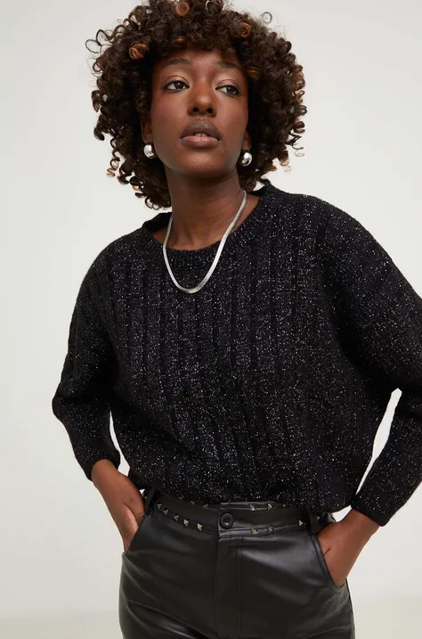 Pulover Answear Lab za žene, boja: crna, lagani