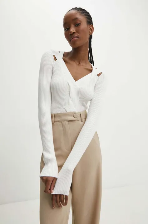 Answear Lab pulover femei, culoarea alb, light