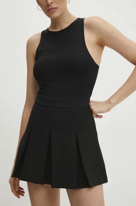Sukňo-šortky Answear Lab čierna farba, jednofarebné, vysoký pás