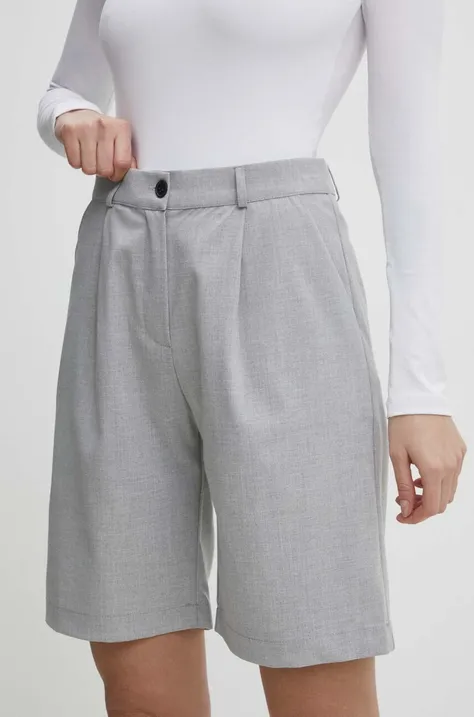 Kratke hlače Answear Lab za žene, boja: siva, bez uzorka, visoki struk