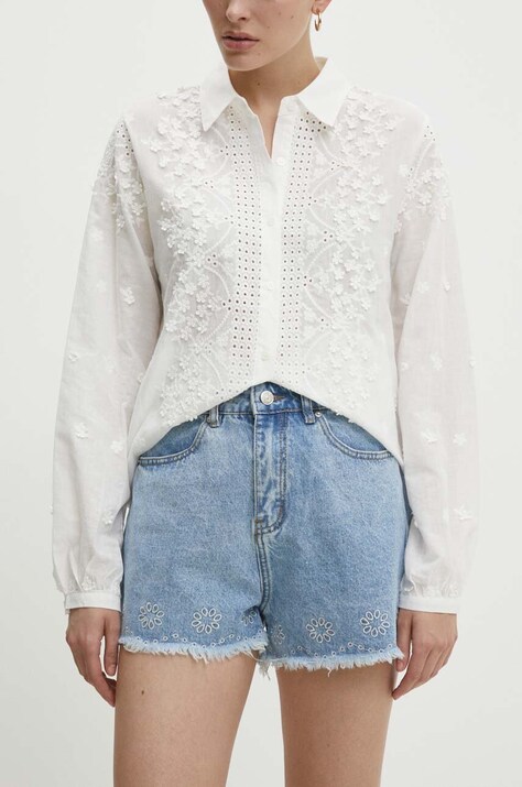 Džínové šortky Answear.LAB dámské, s aplikací, high waist