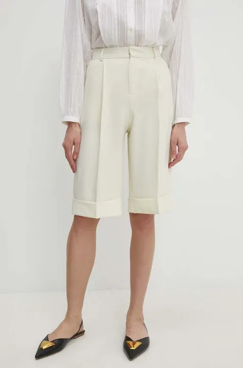 Kratke hlače Answear Lab za žene, boja: bež, bez uzorka, visoki struk