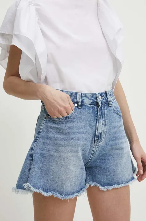 Answear Lab pantaloni scurti jeans femei, neted, high waist