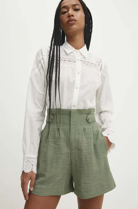 Kratke hlače Answear Lab za žene, boja: zelena, bez uzorka, visoki struk