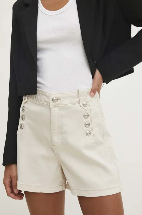Traper kratke hlače Answear Lab za žene, boja: bež, bez uzorka, visoki struk