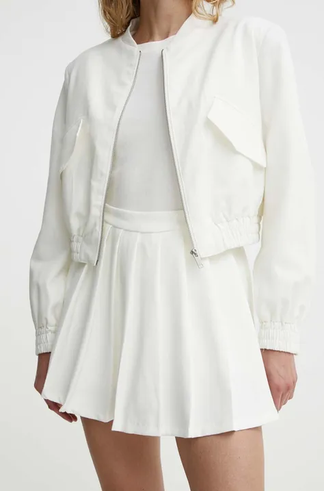 Брюки-юбка Answear Lab цвет белый однотонные высокая посадка