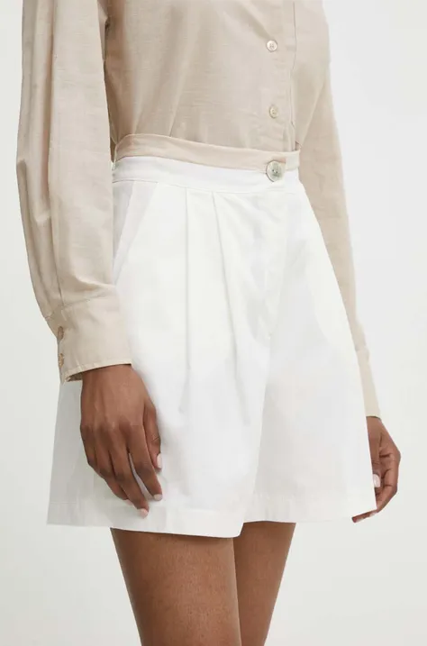Šortky Answear Lab dámske, biela farba, jednofarebné, vysoký pás