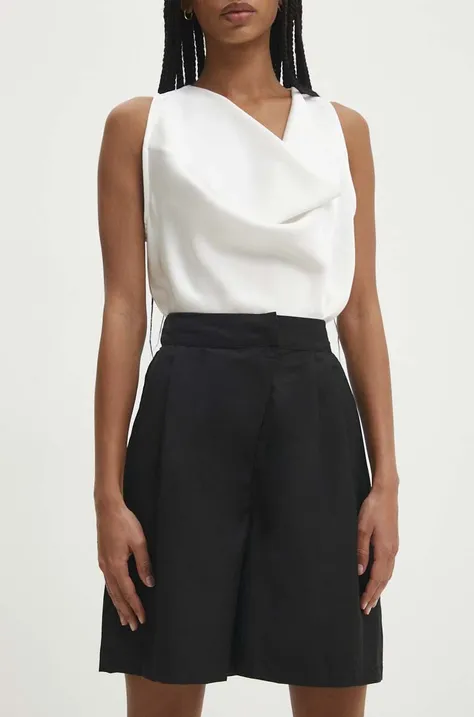 Kratke hlače Answear Lab za žene, boja: crna, bez uzorka, visoki struk