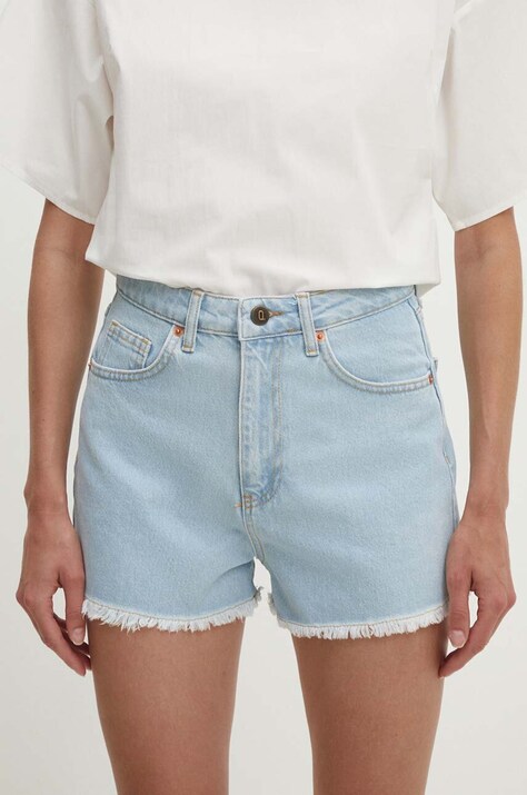Džínové šortky Answear.LAB dámské, hladké, high waist
