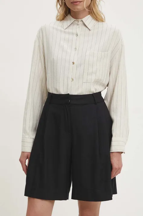 Kratke hlače Answear Lab za žene, boja: crna, bez uzorka, visoki struk
