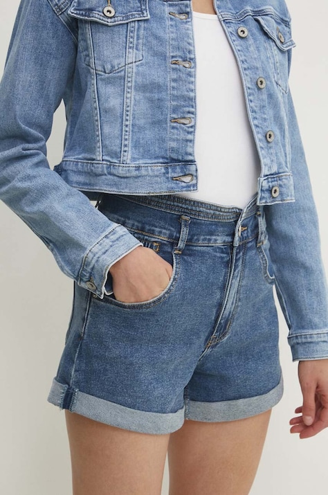 Answear Lab pantaloni scurti jeans femei, neted, high waist