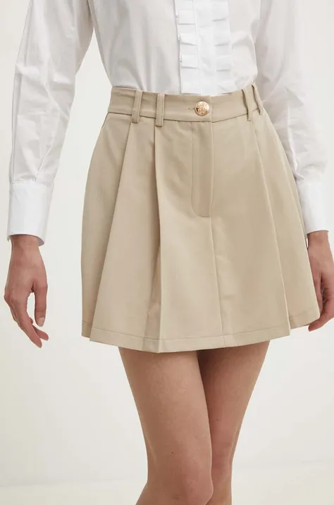 Sukňové nohavice Answear Lab béžová farba, hladké, vysoký pás