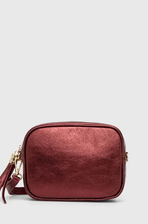 Кожаная сумочка Answear Lab цвет бордовый