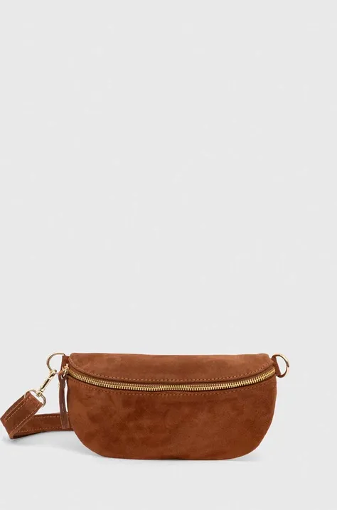 Замшевая сумка на пояс Answear Lab цвет коричневый