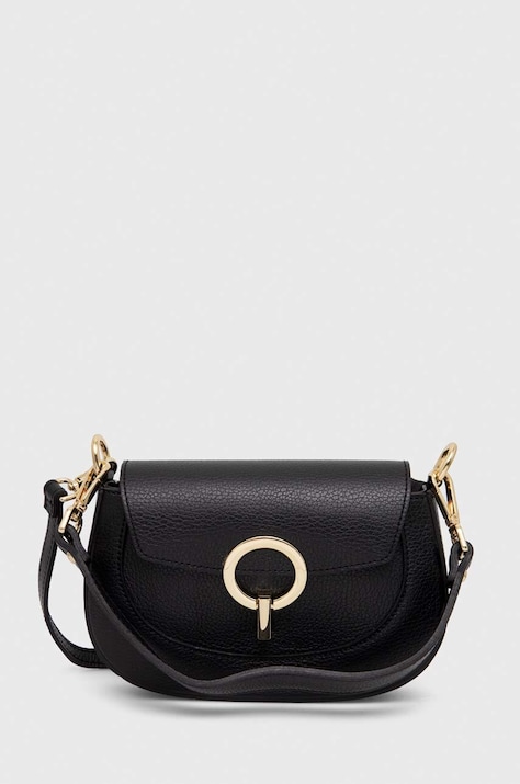 Answear Lab poseta de piele culoarea negru